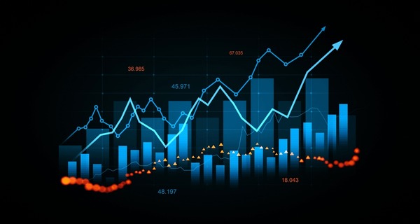 Trading platform on mobile and desktop devices showing live market data